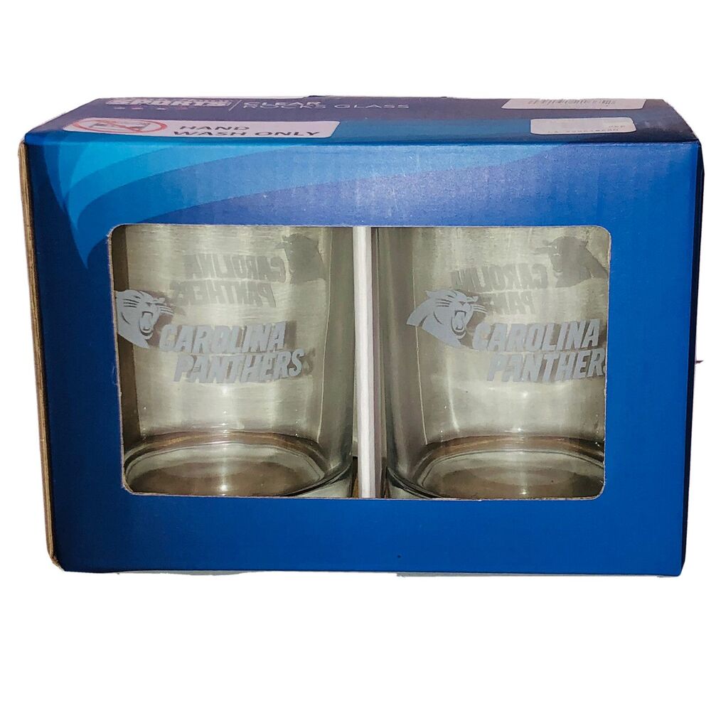 Carolina Panthers Clear Rocks Glass Duck House Sports NFL NIB
